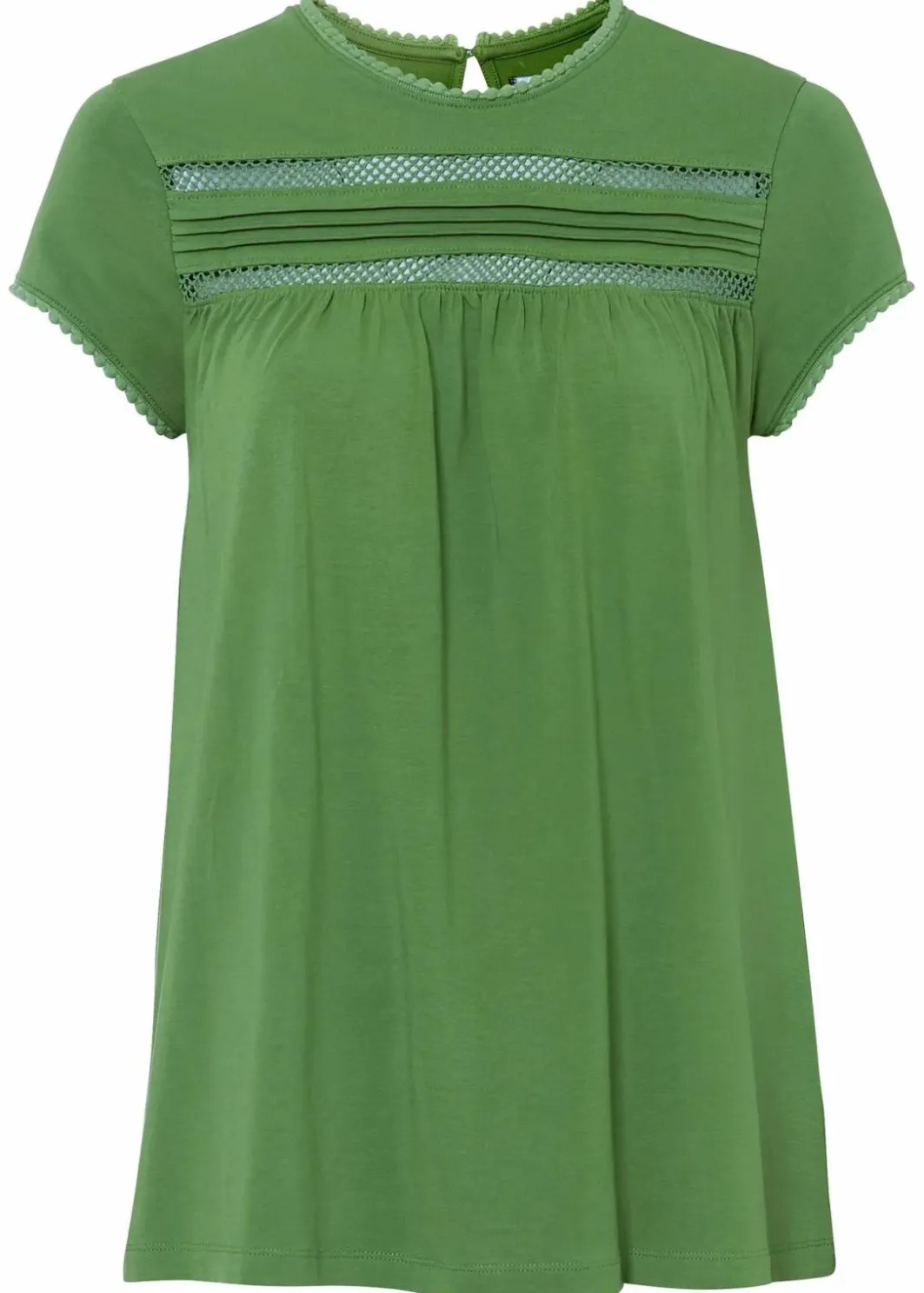 Damen bonprix Shirts & Tops|Baumwoll-Shirt mit Spitze