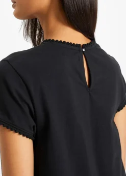 New Baumwoll-Shirt mit Spitze Damen Shirts & Tops