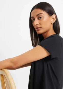 New Baumwoll-Shirt mit Spitze Damen Shirts & Tops