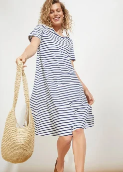 Damen bonprix Kleider|Baumwoll-Shirtkleid aus Flammgarn