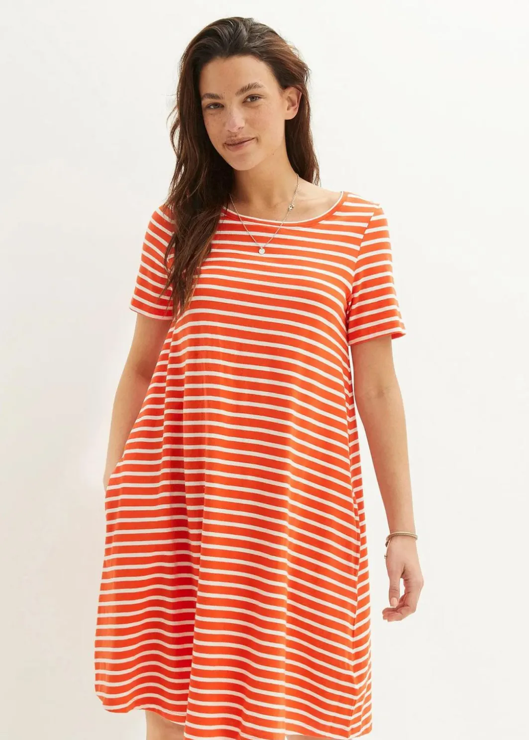 Hot Baumwoll-Shirtkleid aus Flammgarn Damen Kleider