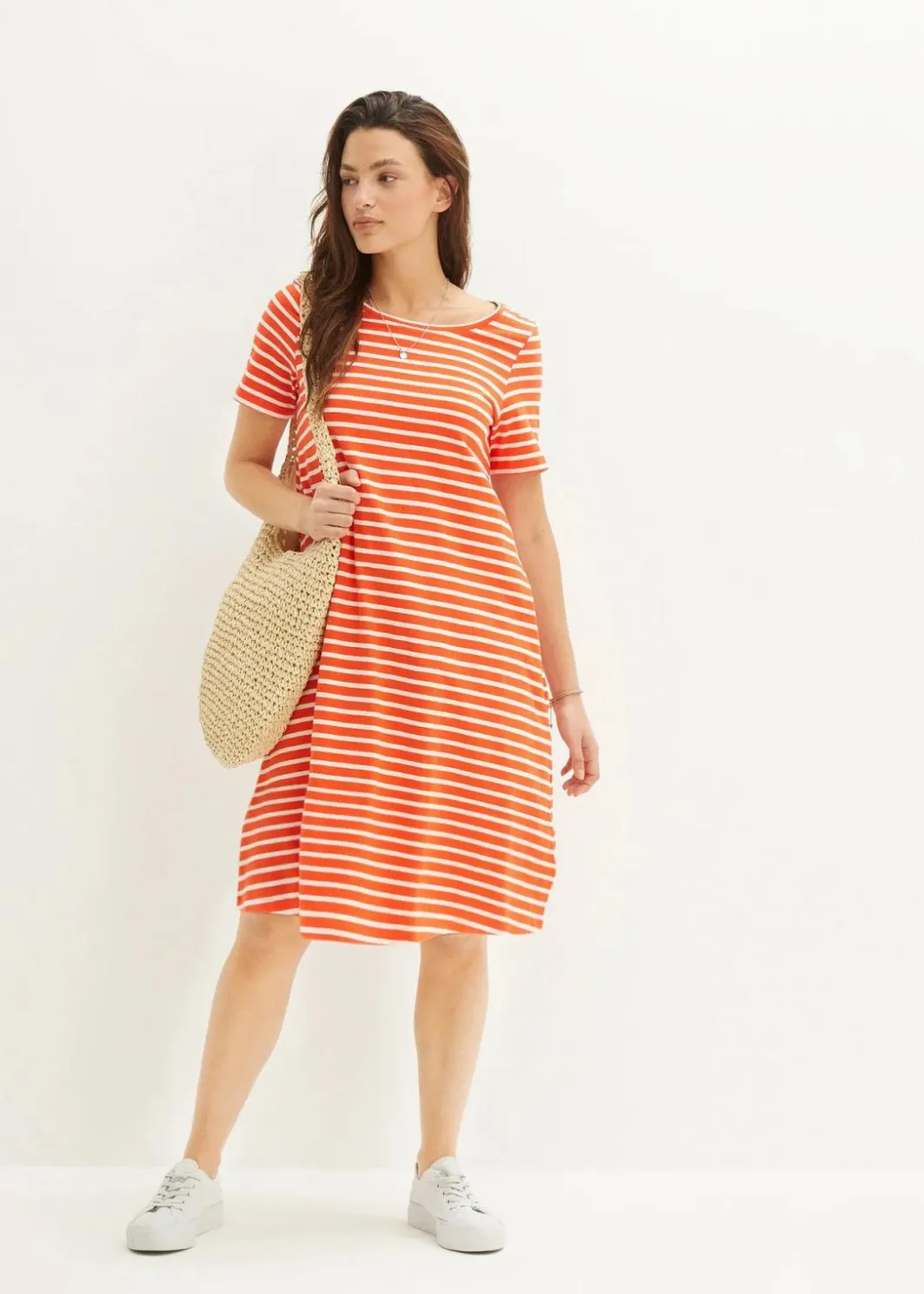 Hot Baumwoll-Shirtkleid aus Flammgarn Damen Kleider