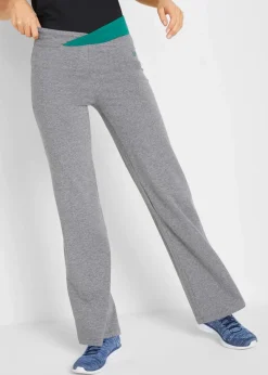 Damen bonprix Hosen|Sportbekleidung|Baumwoll-Sporthose, Bootcut (2er Pack)