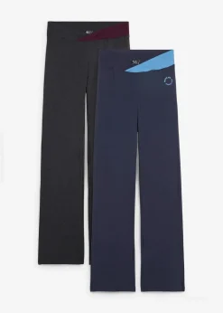 Damen bonprix Bekleidung·Sweat|Bekleidung·Kleider|Baumwoll-Sporthose, Bootcut (2er Pack)
