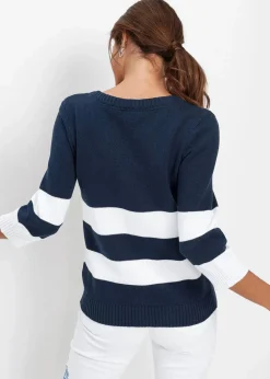 Hot Baumwollstrickjacke mit Streifen Damen Bekleidung·Umstandsmode|Strickmode