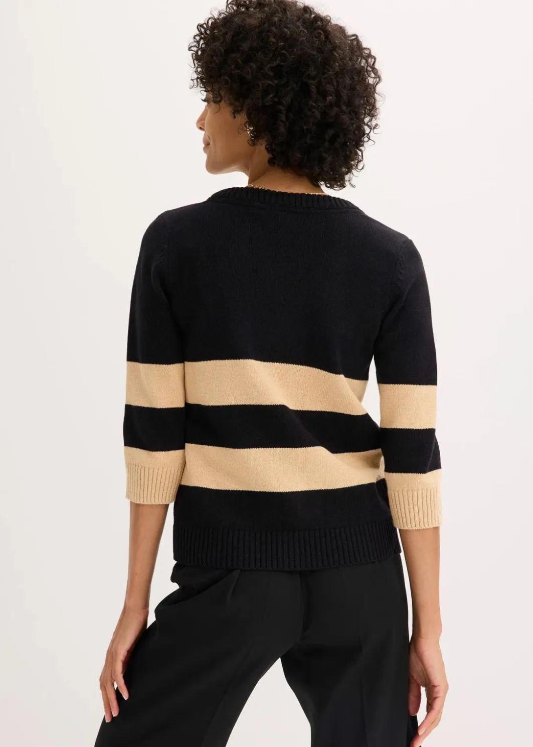 Baumwollstrickjacke mit Streifen Damen Bekleidung·Umstandsmode|Strickmode