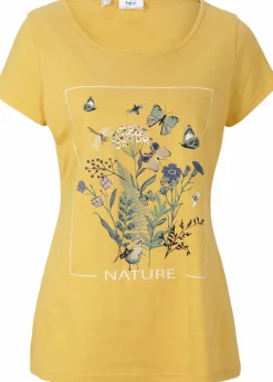 Outlet Baumwoll-T-Shirt mit Druck Damen Shirts & Tops|Nachhaltigere Materialien
