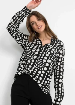 Damen bonprix Blusen & Tuniken|Nachhaltigere Materialien|Bedruckte Longbluse aus nachhaltiger Viskose