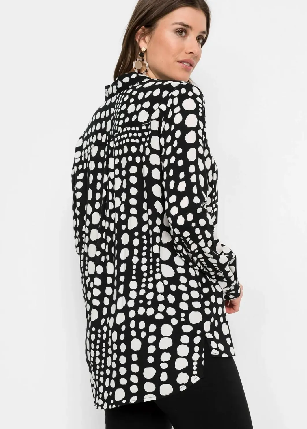 Damen bonprix Blusen & Tuniken|Nachhaltigere Materialien|Bedruckte Longbluse aus nachhaltiger Viskose