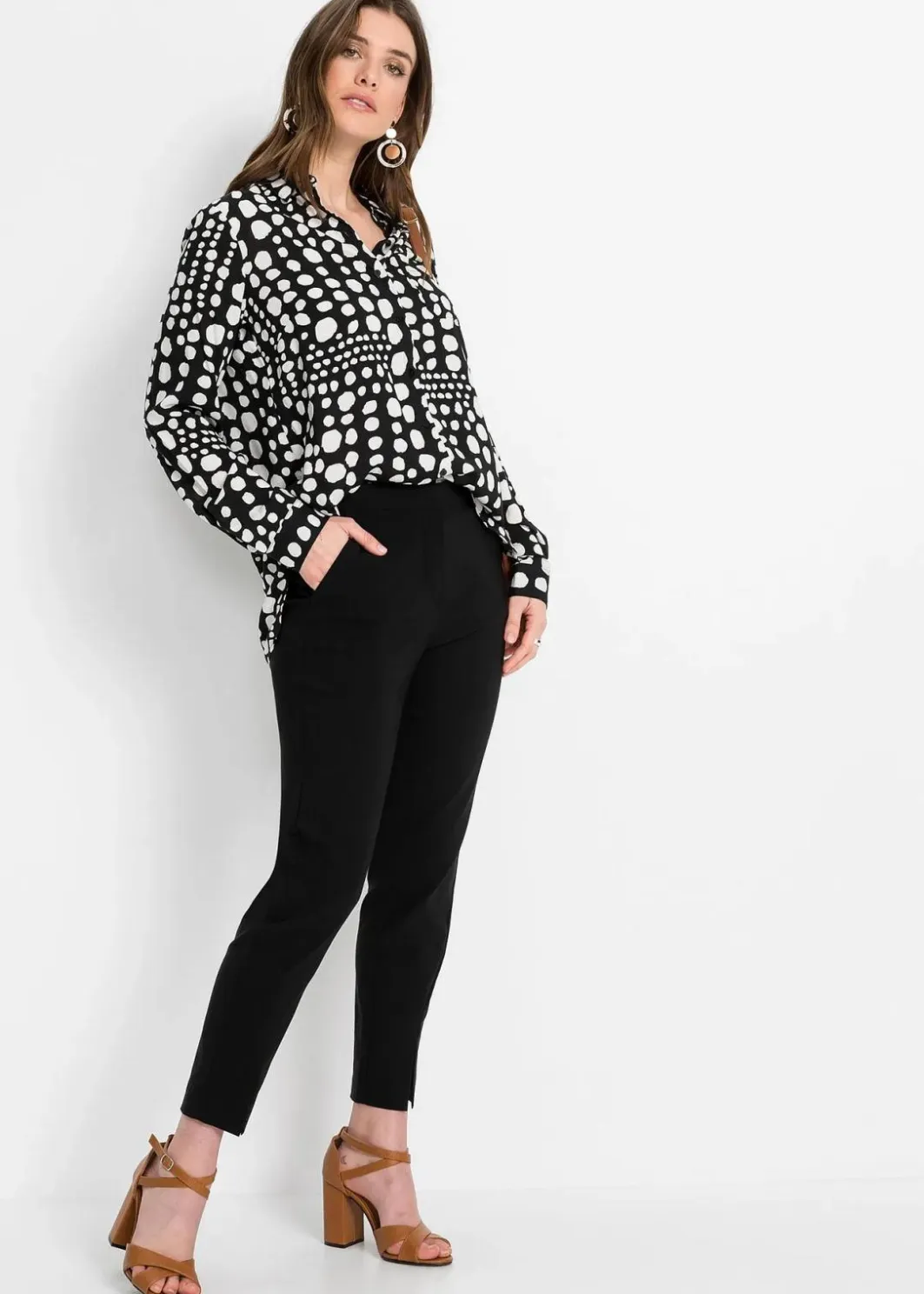 Damen bonprix Blusen & Tuniken|Nachhaltigere Materialien|Bedruckte Longbluse aus nachhaltiger Viskose