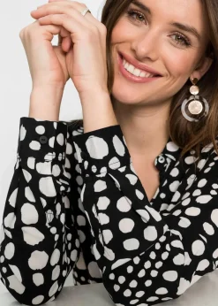Damen bonprix Blusen & Tuniken|Nachhaltigere Materialien|Bedruckte Longbluse aus nachhaltiger Viskose
