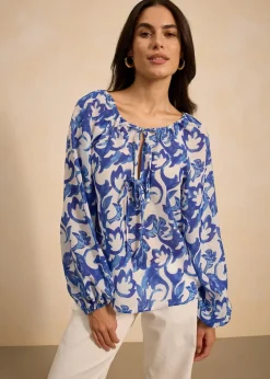 Outlet bedruckte Tunikabluse Damen Blusen & Tuniken