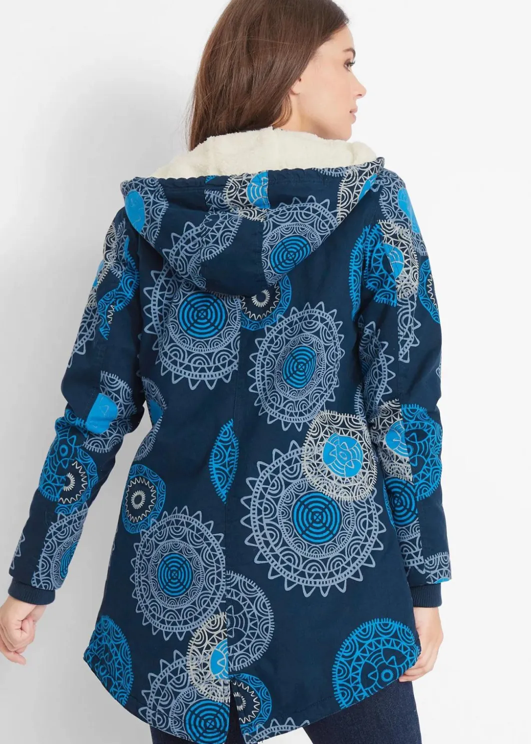 Discount Bedruckter Baumwoll-Parka mit Kapuze Damen Jacken & Mäntel|Bekleidung·Hosen