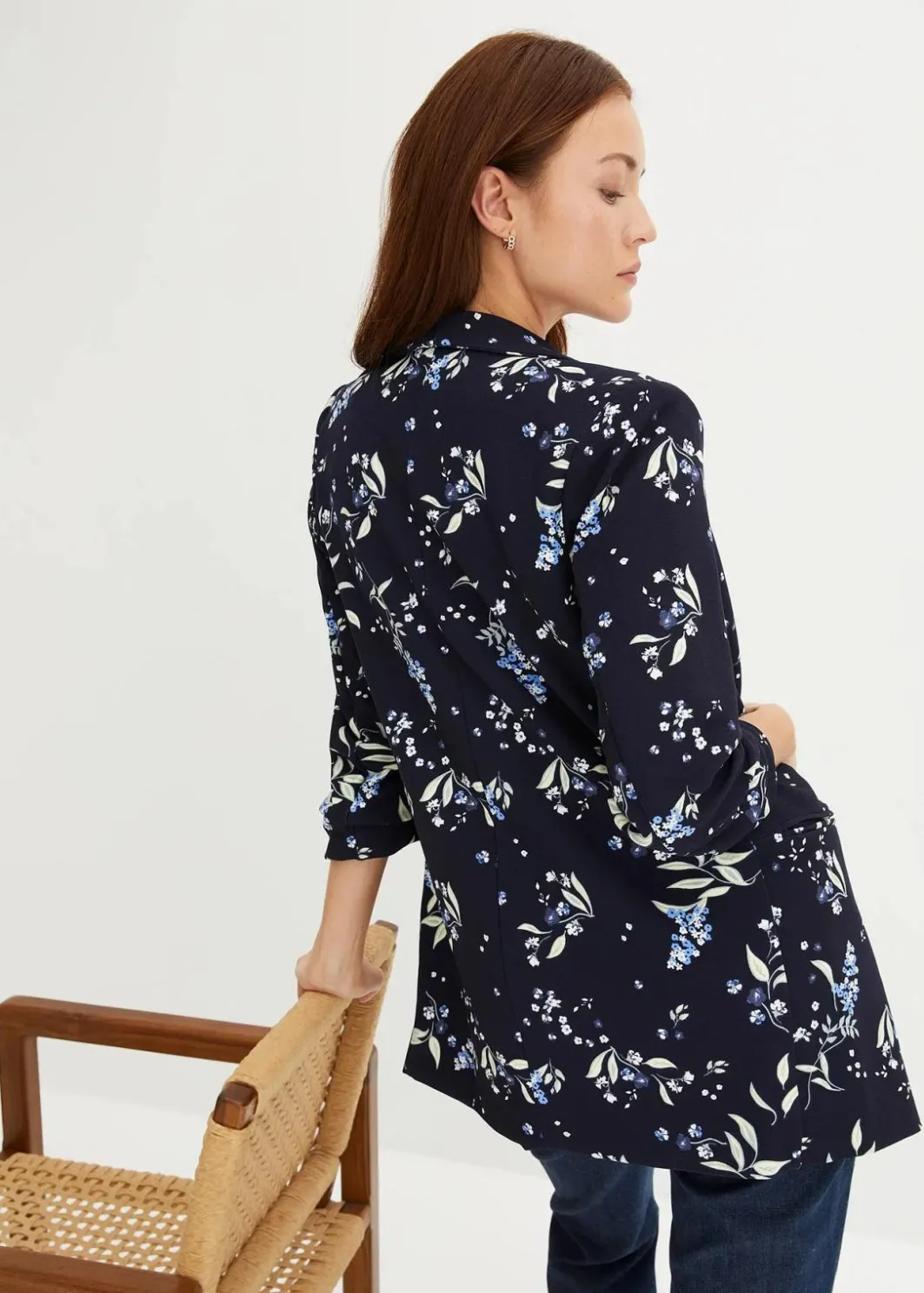 Outlet Bedruckter Longblazer Damen Bekleidung·Basics|Blazer