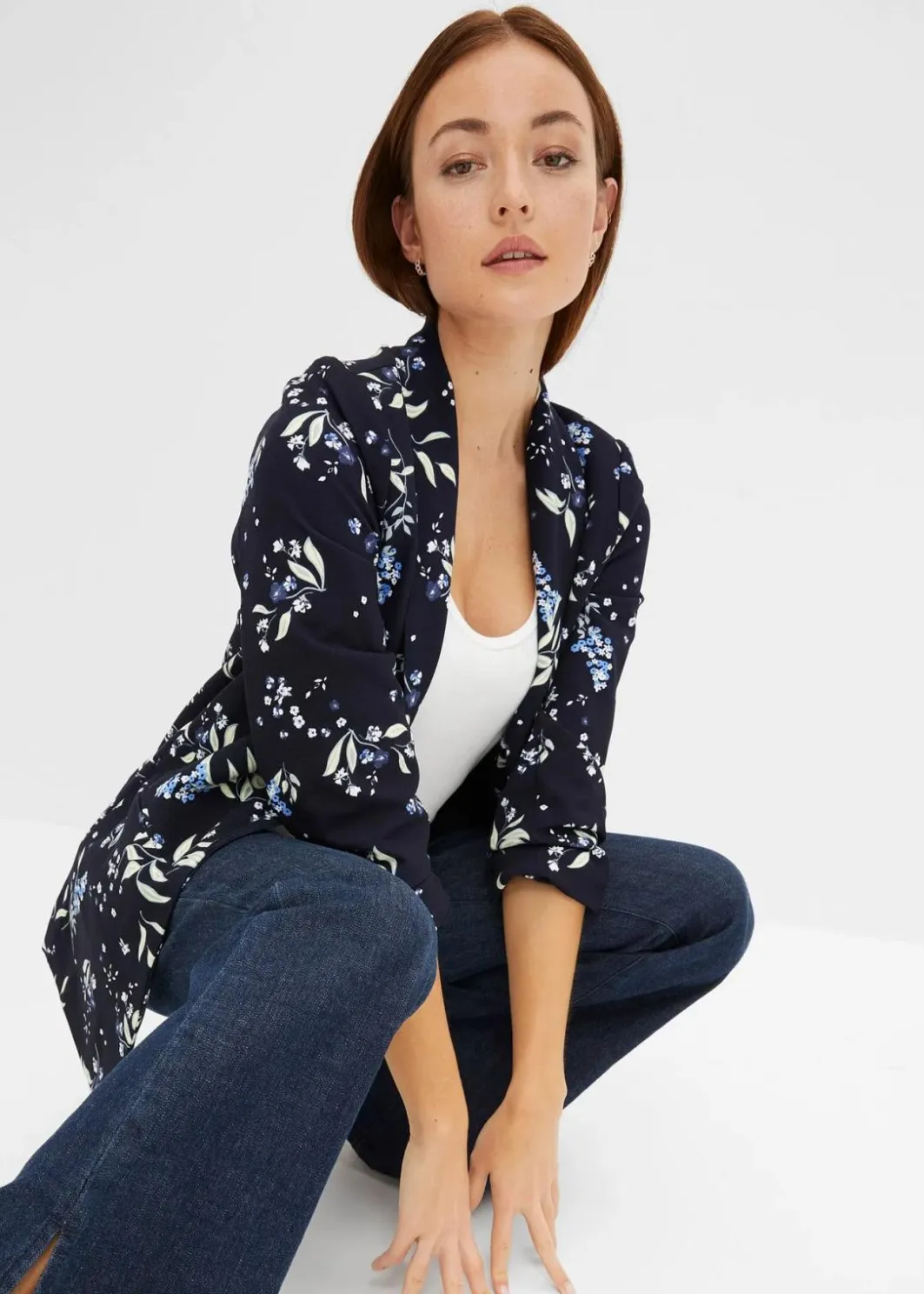 Outlet Bedruckter Longblazer Damen Bekleidung·Basics|Blazer