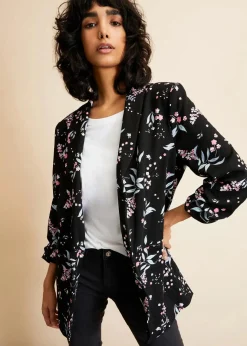 Damen bonprix Blazer|Bekleidung·Basics|Bedruckter Longblazer