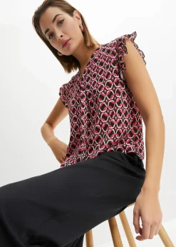 Outlet bedrucktes Blusentop Damen Bekleidung·Jacken & Mäntel|Blusen & Tuniken