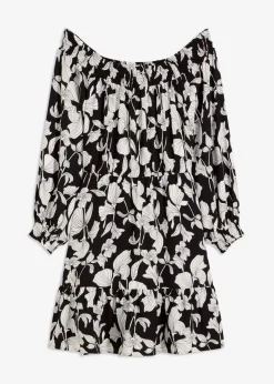 Sale bedrucktes Carmen-Kleid Damen Nachhaltigere Materialien|Kleider