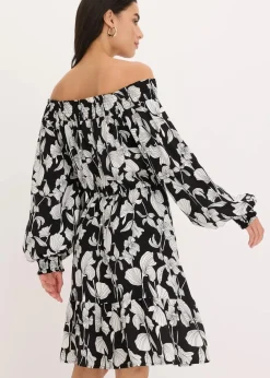 Sale bedrucktes Carmen-Kleid Damen Nachhaltigere Materialien|Kleider