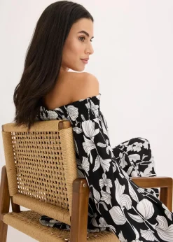 Sale bedrucktes Carmen-Kleid Damen Nachhaltigere Materialien|Kleider