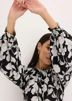 Sale bedrucktes Carmen-Kleid Damen Nachhaltigere Materialien|Kleider
