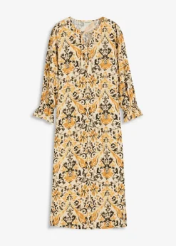 Damen bonprix Nachhaltigere Materialien|Kleider|bedrucktes Kaftan-Kleid aus fließender Viskose