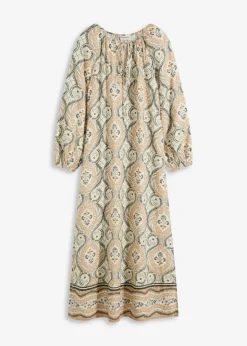 New bedrucktes Kaftan-Kleid aus fließender Viskose Damen Bekleidung·Pullover & Strickjacken|Nachhaltigere Materialien