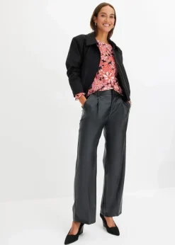Damen bonprix Shirts & Tops|bedrucktes Mesh-Langarmshirt