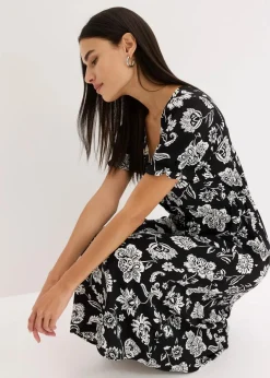 Hot bedrucktes Midikleid Damen Bekleidung·Pullover & Strickjacken|Kleider