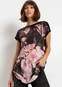 Damen bonprix Shirts & Tops|Nachhaltigere Materialien|Bedrucktes Shirt aus softem Viskose-Mix