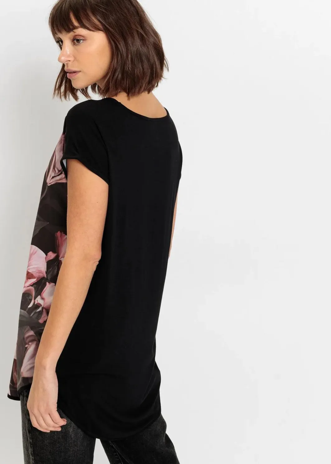 Damen bonprix Shirts & Tops|Nachhaltigere Materialien|Bedrucktes Shirt aus softem Viskose-Mix