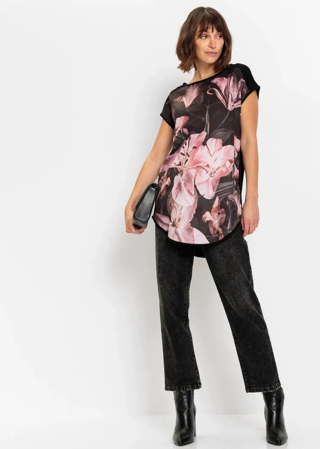 Damen bonprix Shirts & Tops|Nachhaltigere Materialien|Bedrucktes Shirt aus softem Viskose-Mix