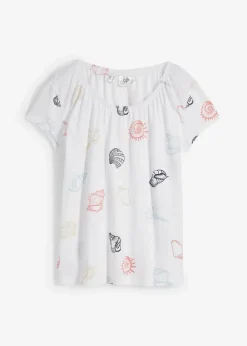 Damen bonprix Nachhaltigere Materialien|Shirts & Tops|Bedrucktes Shirt mit Rundhalsausschnitt aus Bio-Baumwolle