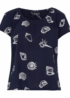 Damen bonprix Shirts & Tops|Nachhaltigere Materialien|Bedrucktes Shirt mit Rundhalsausschnitt aus Bio-Baumwolle