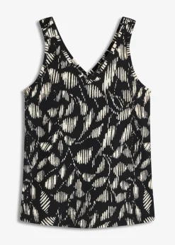 Outlet bedrucktes Top aus strukturiertem Jersey Damen Shirts & Tops