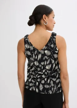 Outlet bedrucktes Top aus strukturiertem Jersey Damen Shirts & Tops