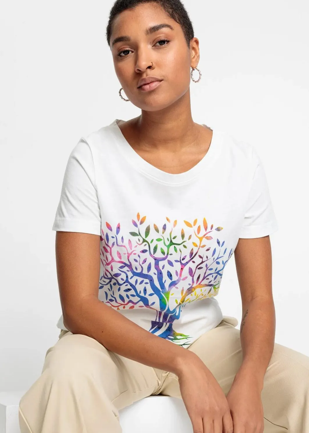 Damen bonprix Nachhaltigere Materialien|Shirts & Tops|Bedrucktes T-Shirt aus Bio-Baumwolle