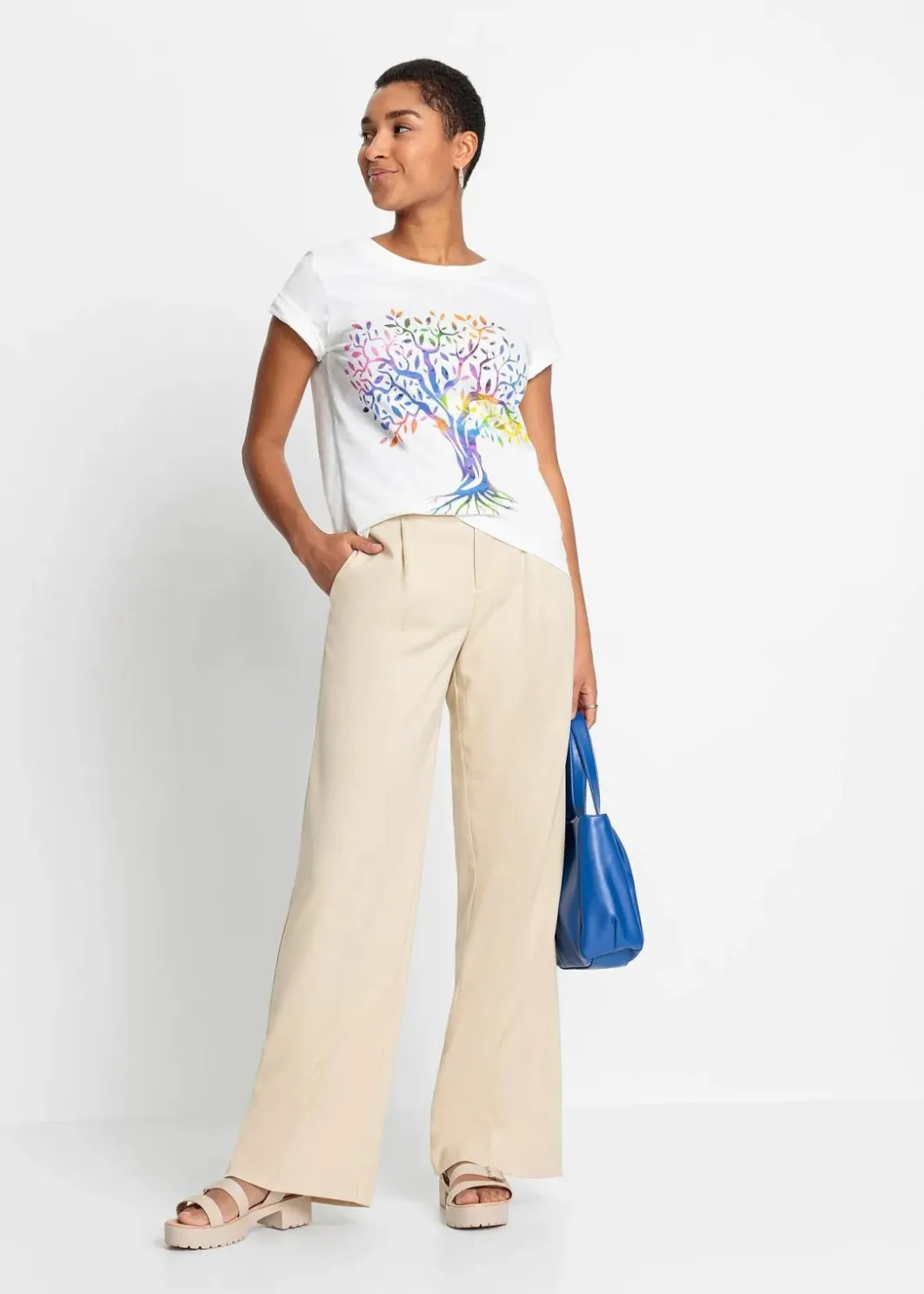 Damen bonprix Nachhaltigere Materialien|Shirts & Tops|Bedrucktes T-Shirt aus Bio-Baumwolle