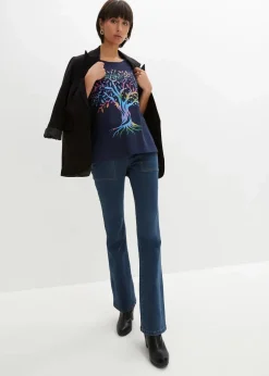 Damen bonprix Shirts & Tops|Nachhaltigere Materialien|Bedrucktes T-Shirt aus Bio-Baumwolle