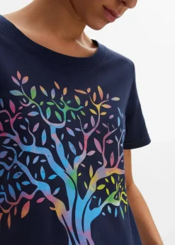 Damen bonprix Shirts & Tops|Nachhaltigere Materialien|Bedrucktes T-Shirt aus Bio-Baumwolle