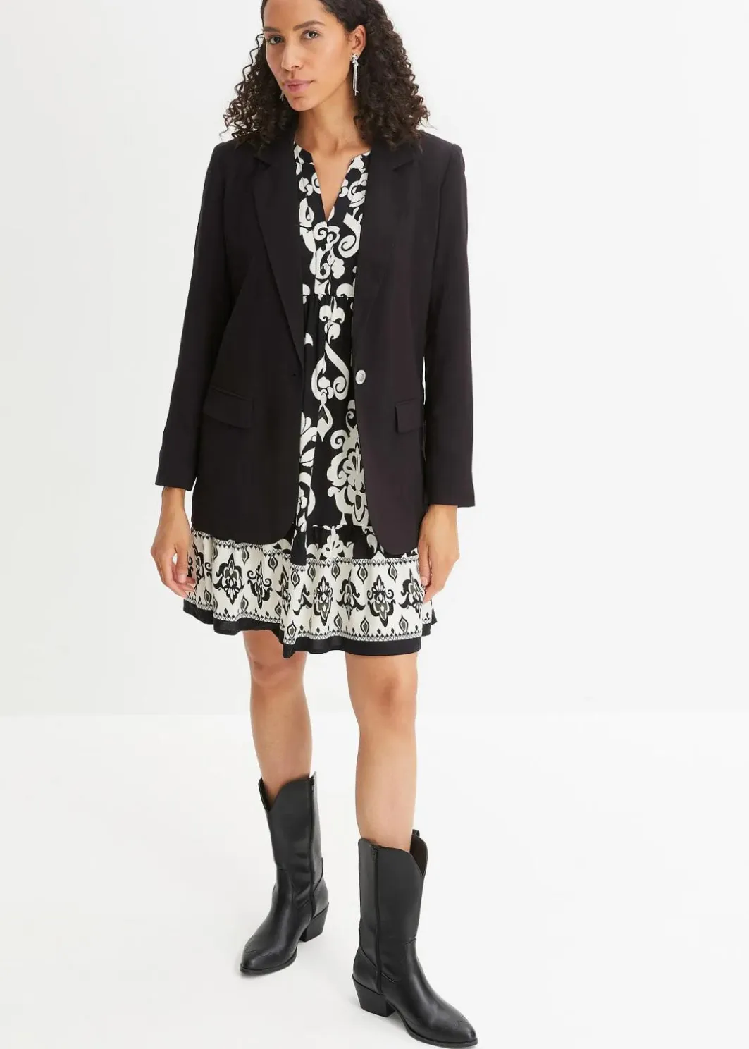 Sale bedrucktes Tunika-Kleid Damen Bekleidung·Pullover & Strickjacken|Kleider