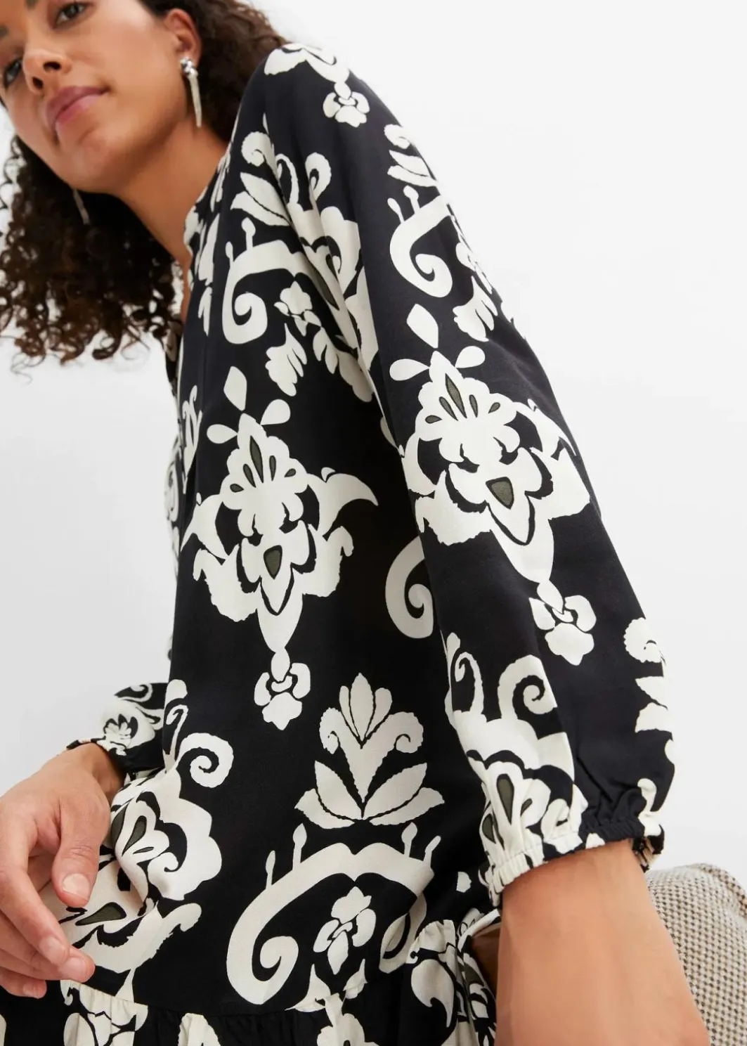 Sale bedrucktes Tunika-Kleid Damen Bekleidung·Pullover & Strickjacken|Kleider