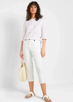Damen bonprix Hosen|Bekleidung·Kleider|7/8-Bengalin-Hose mit Bequembund