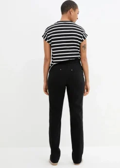 Damen bonprix Bekleidung·Kleider|Hosen|Bengalin-Stretch-Hose mit Bequembund, Straight