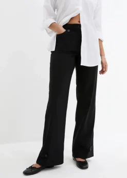 Damen bonprix Kurzgrößen|Bekleidung·Kleider|Bengalin-Stretch-Hose mit Bequembund