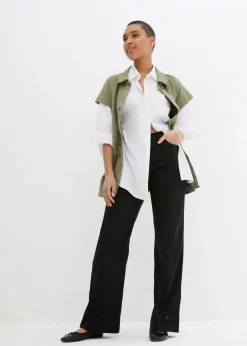 Damen bonprix Kurzgrößen|Bekleidung·Kleider|Bengalin-Stretch-Hose mit Bequembund