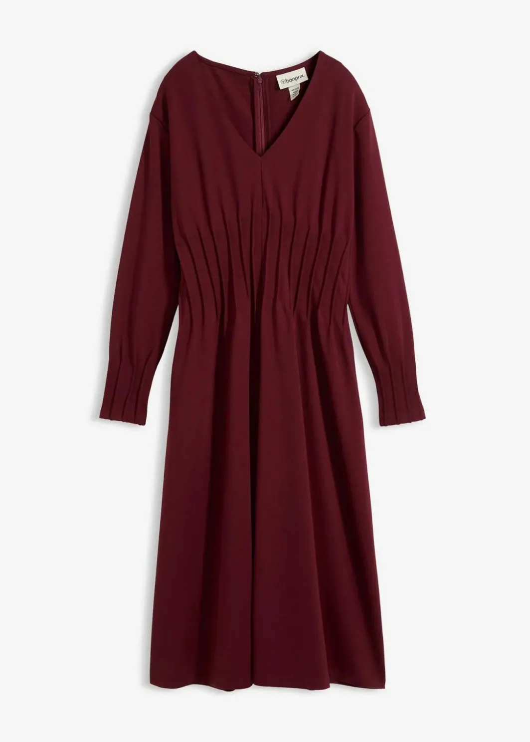 Damen bonprix Bekleidung·Pullover & Strickjacken|Kleider|Bequemes Kleid mit Zierfalten aus Viskose-Mix