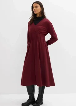 Damen bonprix Bekleidung·Pullover & Strickjacken|Kleider|Bequemes Kleid mit Zierfalten aus Viskose-Mix