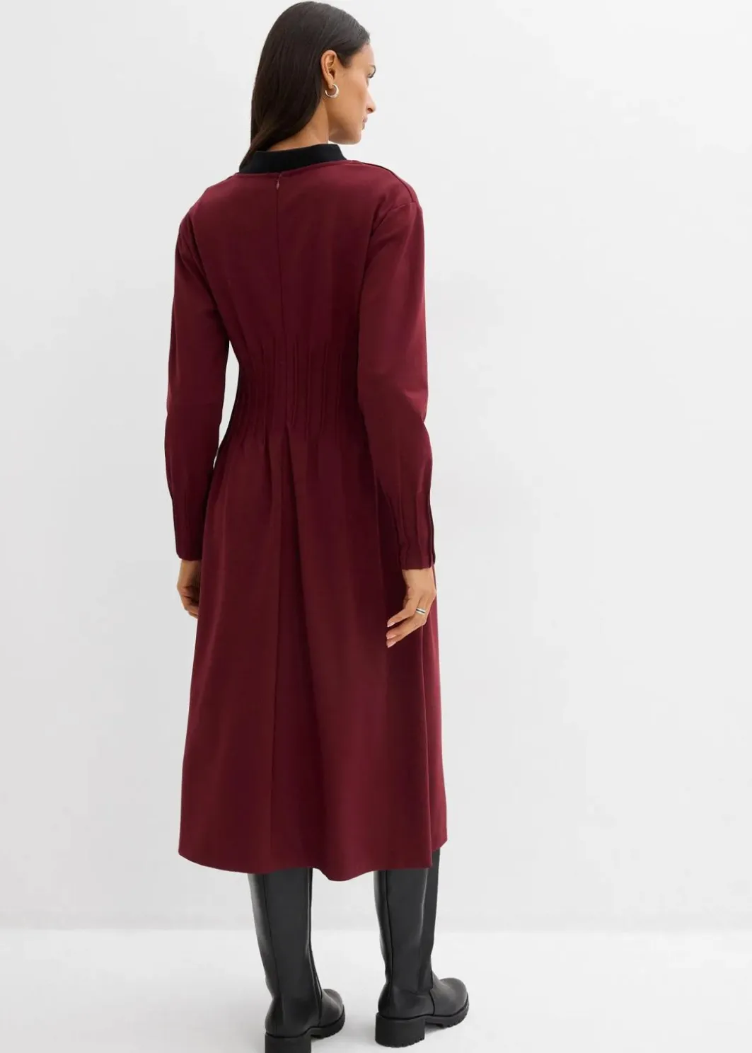 Damen bonprix Bekleidung·Pullover & Strickjacken|Kleider|Bequemes Kleid mit Zierfalten aus Viskose-Mix
