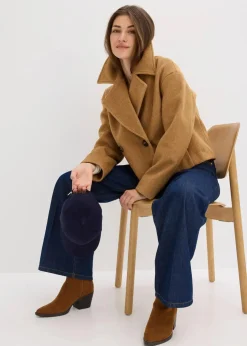 Damen bonprix Bekleidung·Hosen|Jacken & Mäntel|Übergangsjacke in Wolloptik